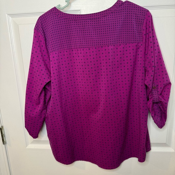 Croft & Barrow Women’s Purple Flowy Blouse Elegant Size XL GUC - Picture 4 of 6